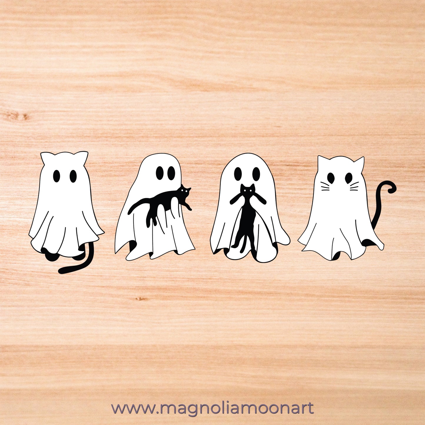 Halloween Ghost Cats SVG