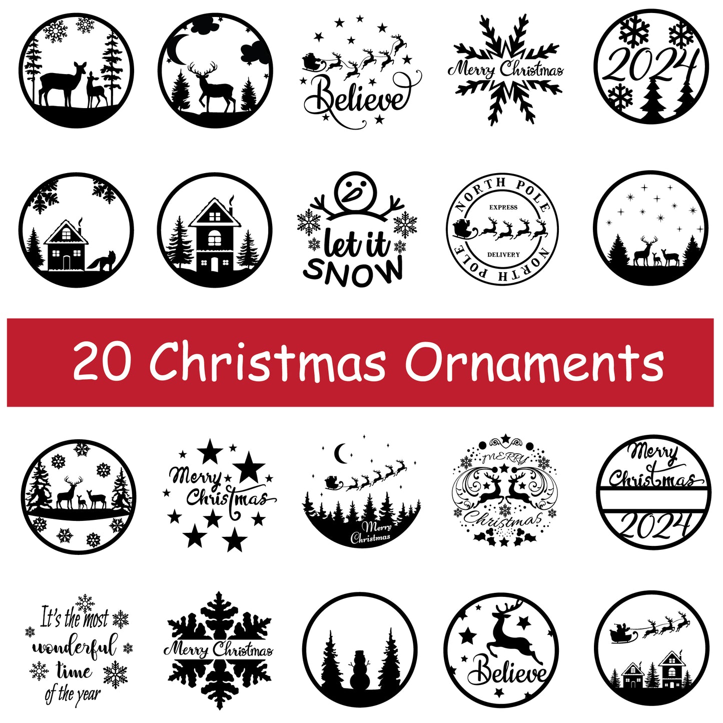 Christmas Ornaments Bundle SVG