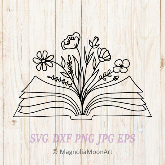 Floral Book SVG