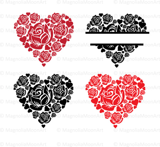 Rose Hearts Bundle SVG