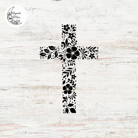 Floral Christian Cross