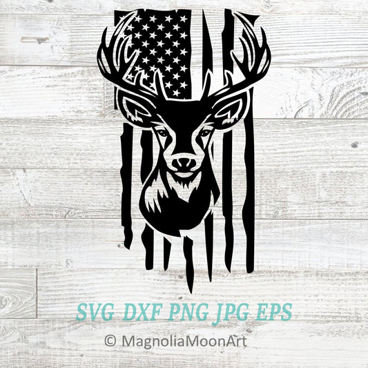 Flag and Deer SVG