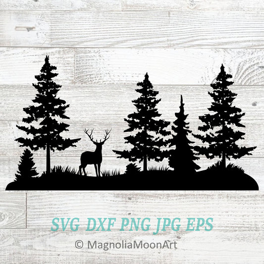 Deer in the Woods SVG