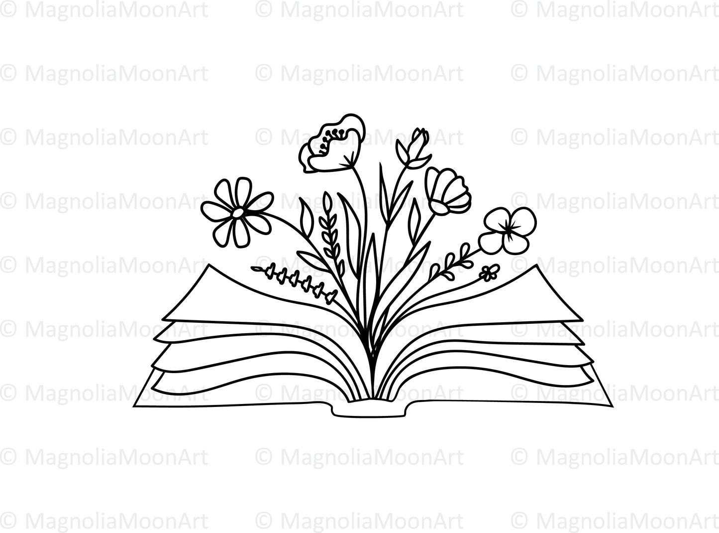 Floral Book SVG