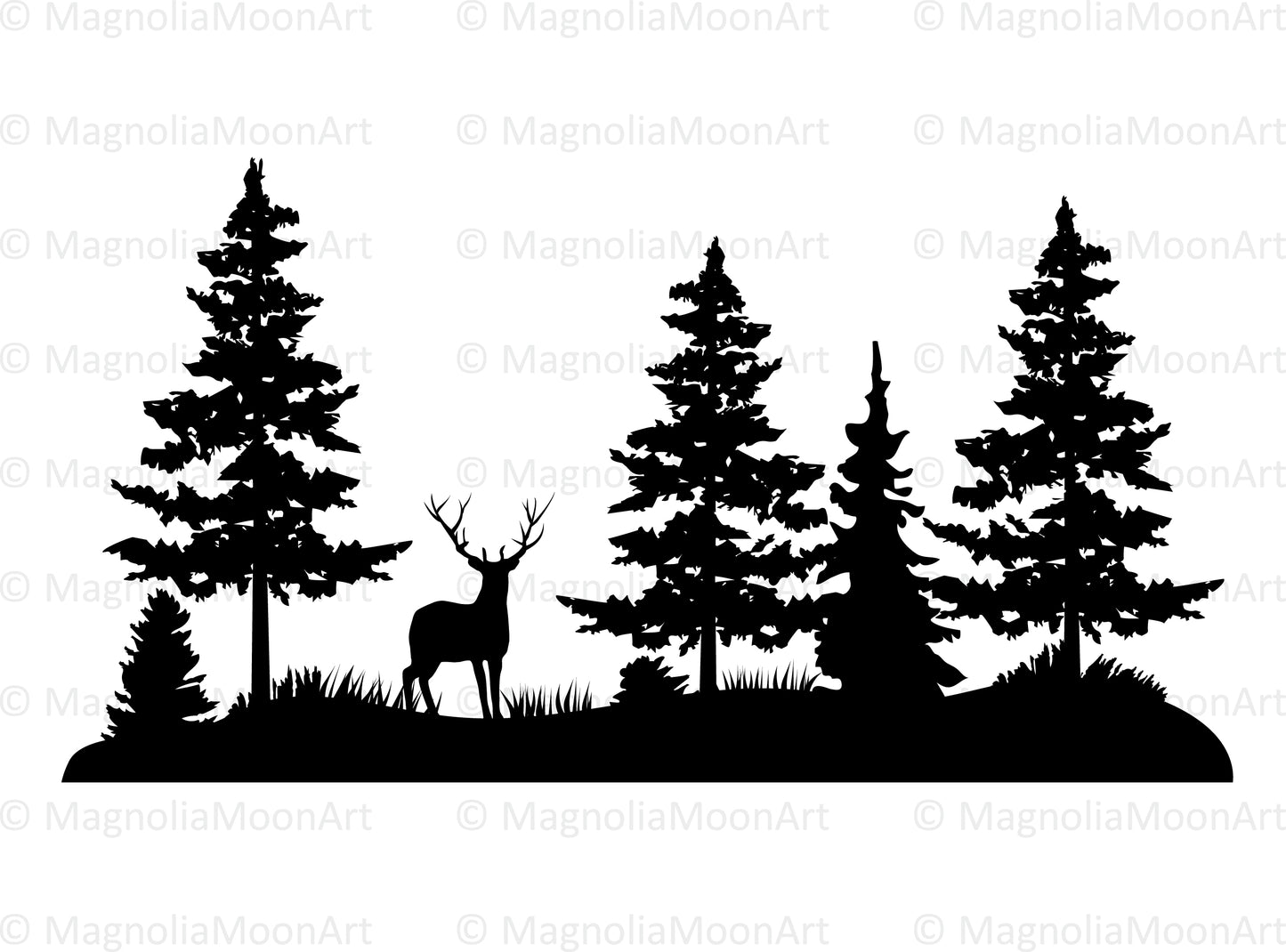 Deer in the Woods SVG