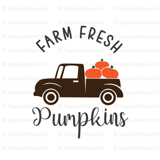 Farm Fresh Pumpkins Truck SVG