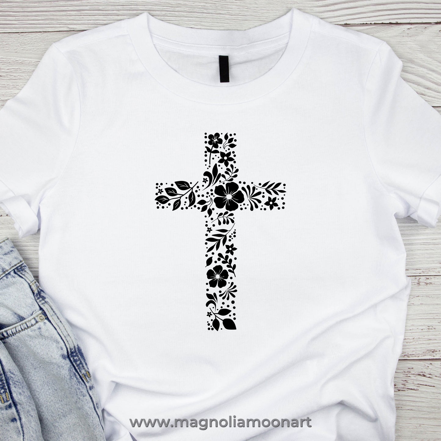 Floral Christian Cross