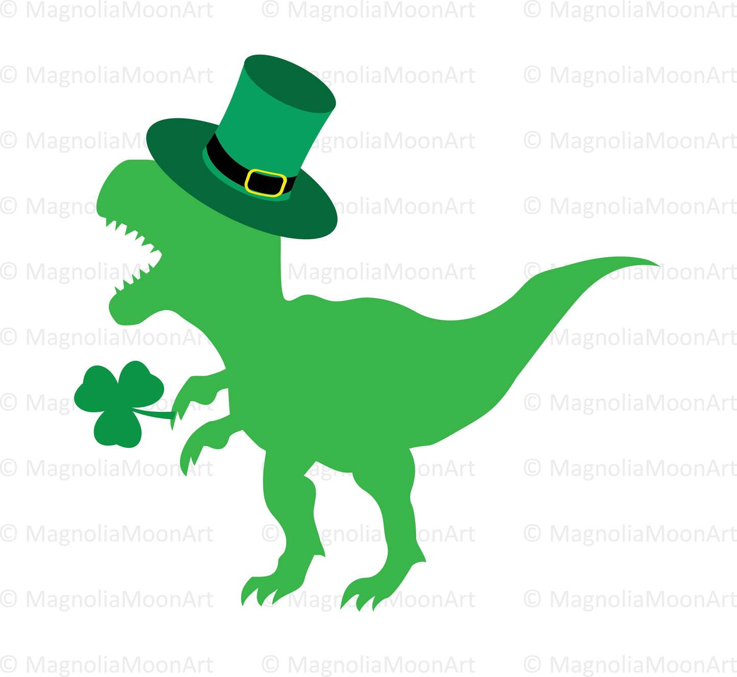 T-Rex with Shamrock SVG